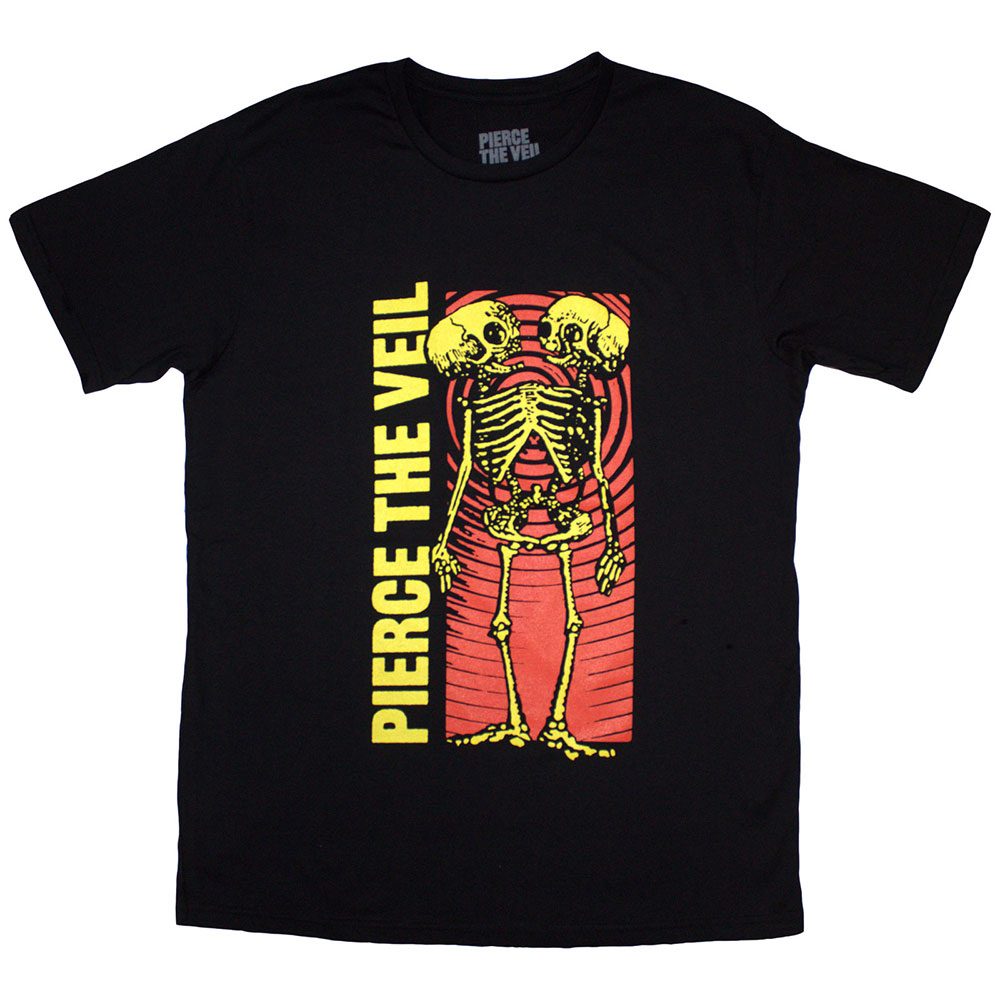 Pierce The Veil - Wavy Skeleton Heren Tshirt - Zwart